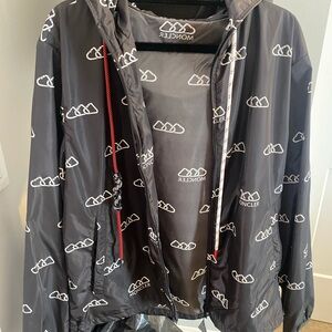 Moncler Gray Jacket with White Logo Accents